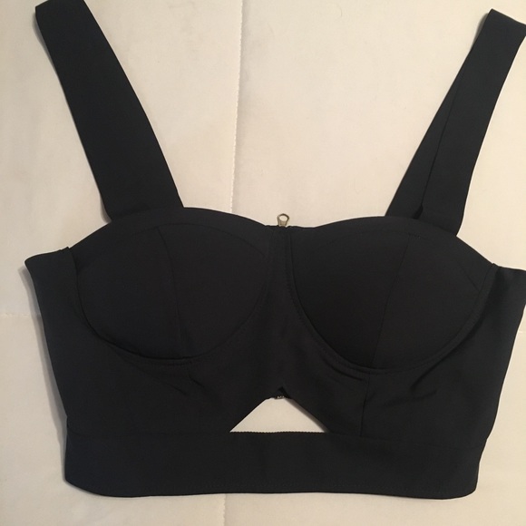 Navy blue bralette top. - Picture 3 of 6